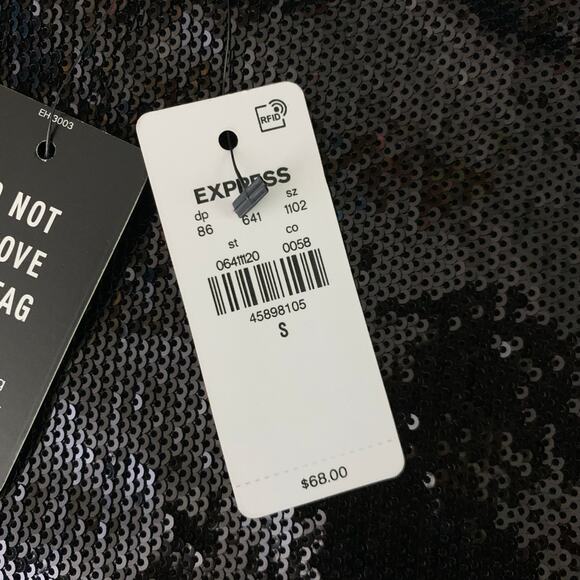 EXPRESS Body Contour Small Bodysuit Sequin Sleeveless Form Fitting Crew Neck NWT - Picture 11 of 13